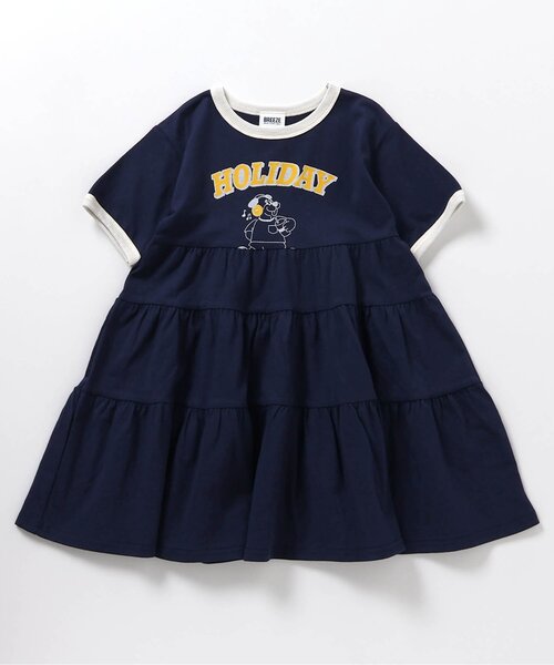 BREEZE(ブリーズ)の「【リンク/ジュニア対応】3色3柄カレッジティアードワンピース(ワンピース・キッズ・ネイビー/キナリ/レッド・80/90/100/110/120/130/140)」の10枚目の写真