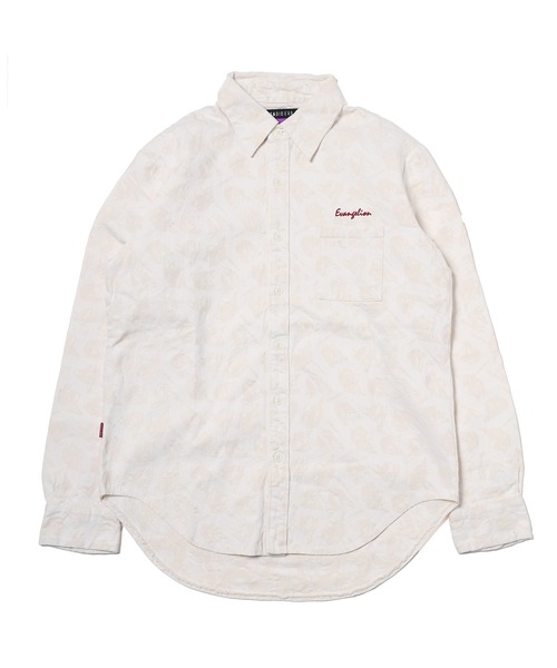 RADIO EVA(ラヂオエヴァ)の「RADIO EVA A272 EVANGELION MONOGRAM JACQUARD DENIM SHIRT(シャツ/ブラウス・メンズ・ブラック/ホワイト/インディゴブルー・FREE)」の2枚目の写真