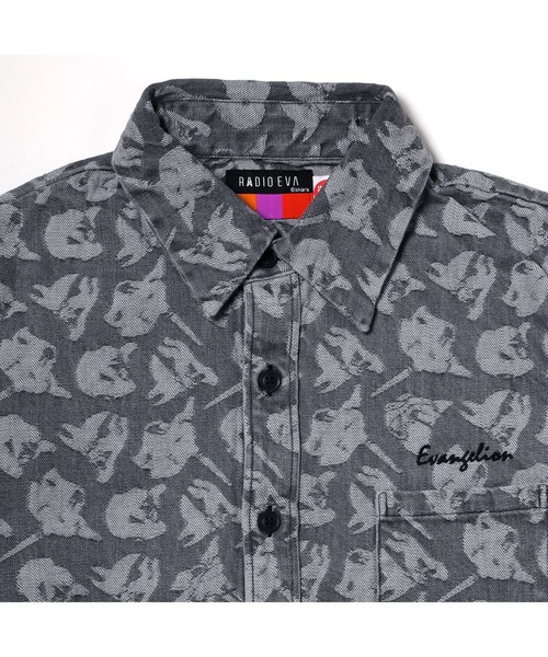 RADIO EVA(ラヂオエヴァ)の「RADIO EVA A272 EVANGELION MONOGRAM JACQUARD DENIM SHIRT(シャツ/ブラウス・メンズ・ブラック/ホワイト/インディゴブルー・FREE)」の22枚目の写真