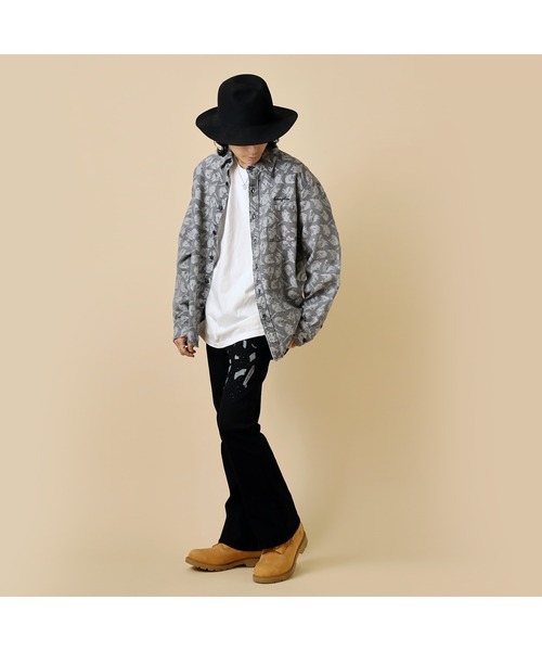 RADIO EVA(ラヂオエヴァ)の「RADIO EVA A272 EVANGELION MONOGRAM JACQUARD DENIM SHIRT(シャツ/ブラウス・メンズ・ブラック/ホワイト/インディゴブルー・FREE)」の20枚目の写真