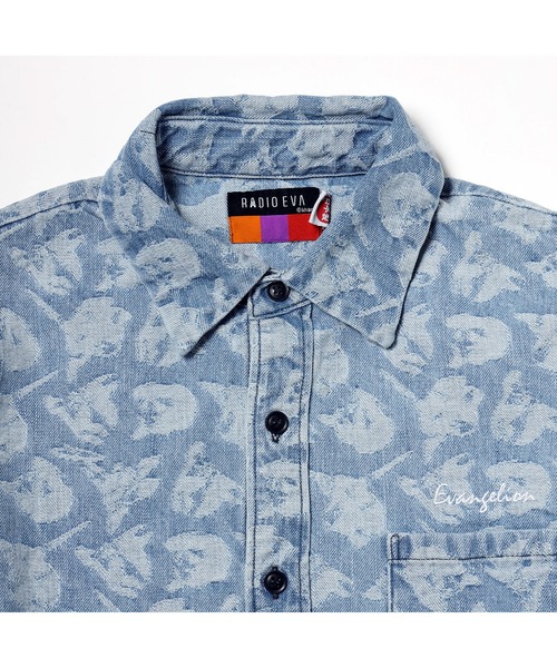 RADIO EVA(ラヂオエヴァ)の「RADIO EVA A272 EVANGELION MONOGRAM JACQUARD DENIM SHIRT(シャツ/ブラウス・メンズ・ブラック/ホワイト/インディゴブルー・FREE)」の17枚目の写真