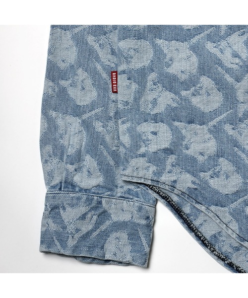RADIO EVA(ラヂオエヴァ)の「RADIO EVA A272 EVANGELION MONOGRAM JACQUARD DENIM SHIRT(シャツ/ブラウス・メンズ・ブラック/ホワイト/インディゴブルー・FREE)」の9枚目の写真