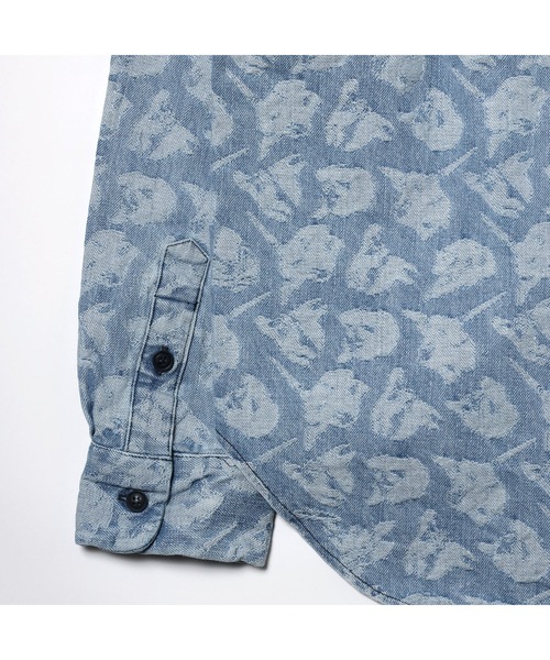 RADIO EVA(ラヂオエヴァ)の「RADIO EVA A272 EVANGELION MONOGRAM JACQUARD DENIM SHIRT(シャツ/ブラウス・メンズ・ブラック/ホワイト/インディゴブルー・FREE)」の10枚目の写真