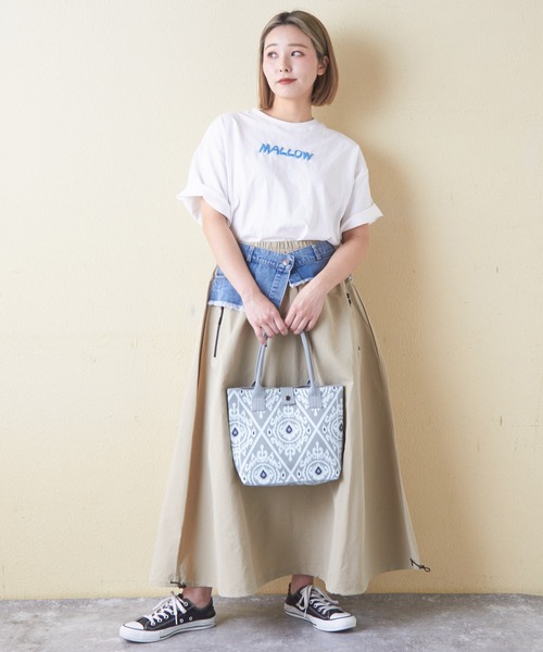 セール】ナイロンジャガード柄ミニトートバッグ（トートバッグ