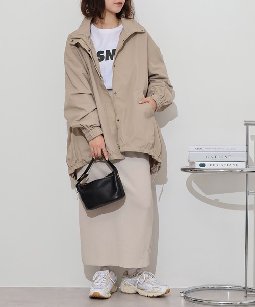 atONE(アットワン)の「スタンドカラーブルゾン(ブルゾン・レディース・チャコール/ベージュ/アイボリー・F)」の15枚目の写真