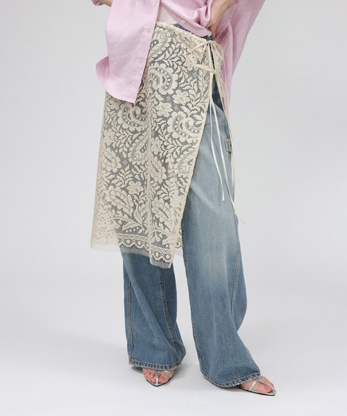 BABYLONE（バビロン）の「ラップレーススカート（スカート・レディース・ベージュ/ネイビー/ホワイト・フリー）」の3枚目の写真