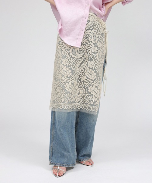 BABYLONE（バビロン）の「ラップレーススカート（スカート・レディース・ベージュ/ネイビー/ホワイト・フリー）」の6枚目の写真