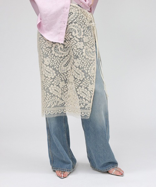 BABYLONE（バビロン）の「ラップレーススカート（スカート・レディース・ベージュ/ネイビー/ホワイト・フリー）」の7枚目の写真