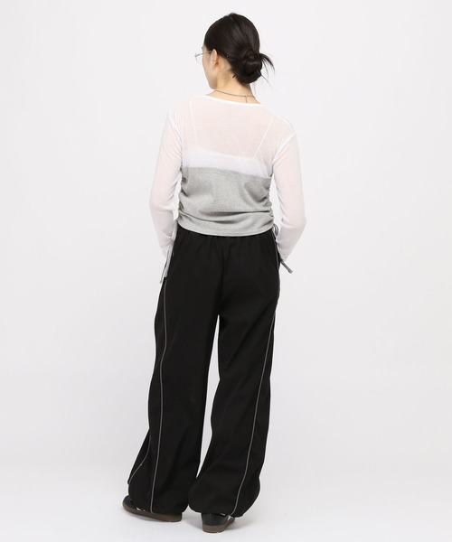 3.3 Field Trip （3.3フィールドトリップ）の「3.3 Field Trip／ビスチェレイヤードロングスリーブ（Tシャツ/カットソー・レディース・チャコール/ホワイト/ブルー・FREE）」の8枚目の写真