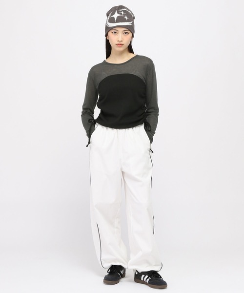 3.3 Field Trip （3.3フィールドトリップ）の「3.3 Field Trip／ビスチェレイヤードロングスリーブ（Tシャツ/カットソー・レディース・チャコール/ホワイト/ブルー・FREE）」の17枚目の写真