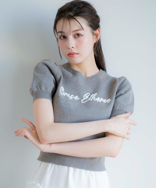 NOELA(ノエラ)の「レタリング刺繍ニット(ニット/セーター・レディース・ホワイト/チャコールグレー/ピンク・フリー)」の15枚目の写真