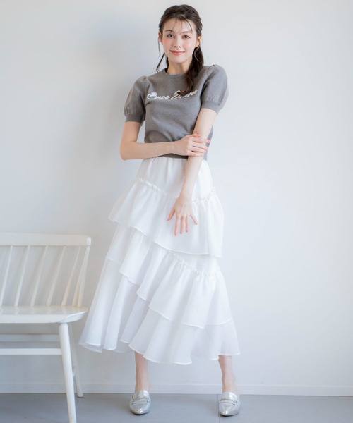 NOELA(ノエラ)の「レタリング刺繍ニット(ニット/セーター・レディース・ホワイト/チャコールグレー/ピンク・フリー)」の21枚目の写真