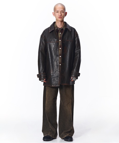 Jieda　レザーコート LEATHER CAR COAT（ステンカラーコート）｜Jieda（ジエダ）の