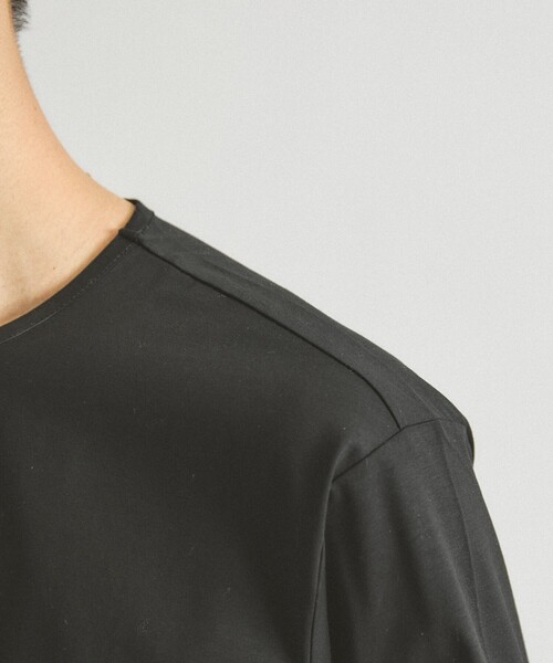ABAHOUSE GRAY（アバハウスグレイ）の「【オールシーズン】シルケット天竺 長袖Tシャツ（Tシャツ/カットソー・メンズ・ブラック/グレイッシュベージュ/ホワイト/ネイビー・44/50/48/46）」の5枚目の写真