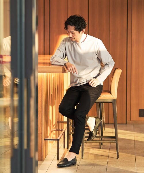 ABAHOUSE GRAY（アバハウスグレイ）の「【オールシーズン】シルケット天竺 長袖Tシャツ（Tシャツ/カットソー・メンズ・ブラック/グレイッシュベージュ/ホワイト/ネイビー・44/50/48/46）」の18枚目の写真