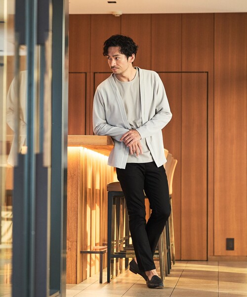 ABAHOUSE GRAY（アバハウスグレイ）の「【オールシーズン】シルケット天竺 長袖Tシャツ（Tシャツ/カットソー・メンズ・ブラック/グレイッシュベージュ/ホワイト/ネイビー・44/50/48/46）」の19枚目の写真