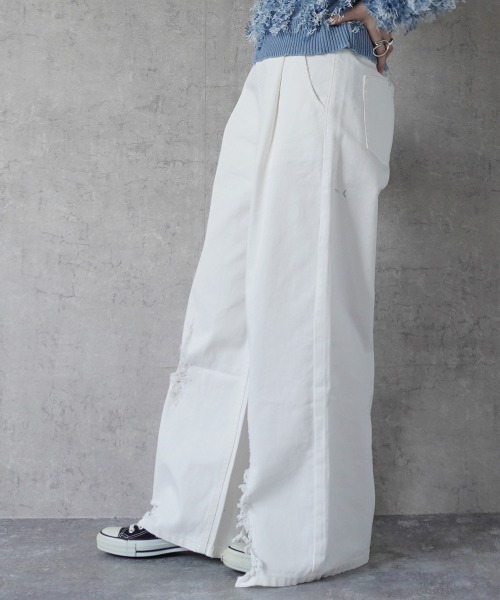 リップドワイドデニムパンツ（デニムパンツ）｜Emma（SELECT LEVERY 