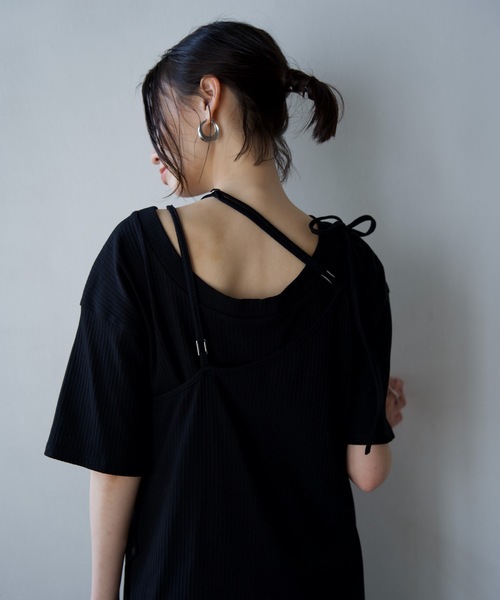 CIEL'AIR（シエルエアー）の「Camisole Dress + Short Sleeve Pullover（ワンピース・レディース・ブラック/グリーン・FREE）」の19枚目の写真