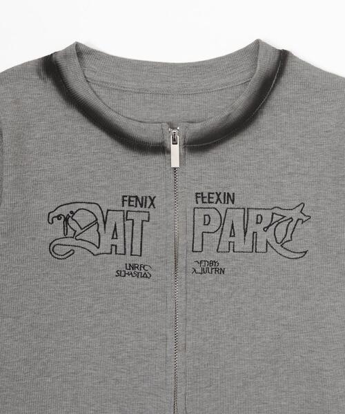 dispark(ディスパーク)の「DISPARK/Wジップロゴブリーチトップス(Tシャツ/カットソー・レディース・ホワイト/杢グレー・FREE)」の14枚目の写真