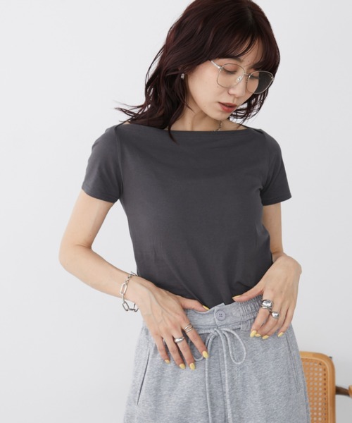 Auntie Rosa Holiday(アンティローザホリデー)の「ベアテンオフショルプルオーバー(Tシャツ/カットソー・レディース・オフホワイト/チャコールグレー/ブラック・FREE)」の12枚目の写真