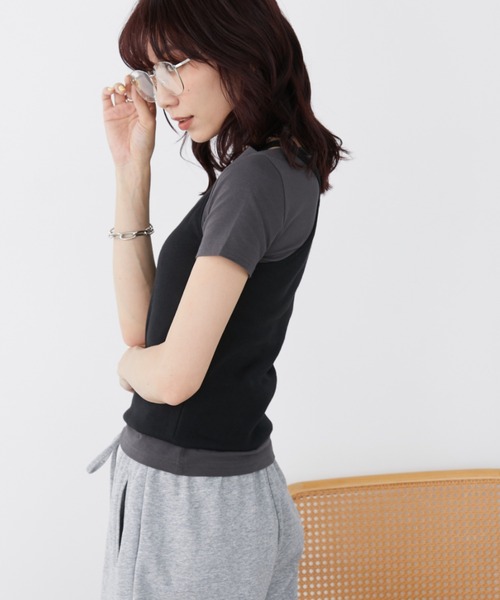 Auntie Rosa Holiday(アンティローザホリデー)の「ベアテンオフショルプルオーバー(Tシャツ/カットソー・レディース・オフホワイト/チャコールグレー/ブラック・FREE)」の4枚目の写真