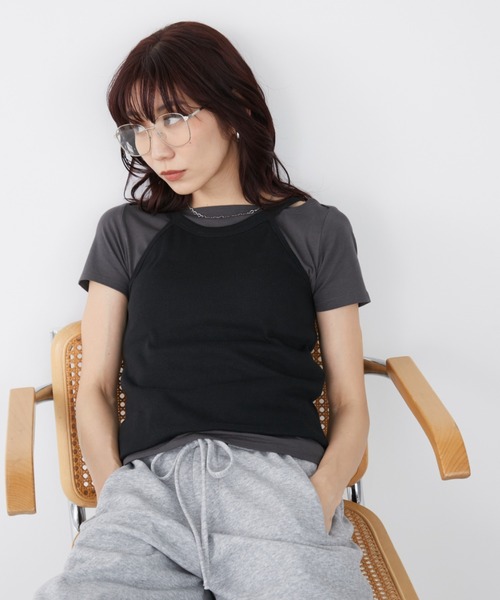 Auntie Rosa Holiday(アンティローザホリデー)の「ベアテンオフショルプルオーバー(Tシャツ/カットソー・レディース・オフホワイト/チャコールグレー/ブラック・FREE)」の13枚目の写真