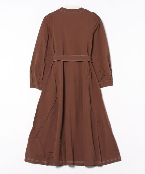 &soiree(アンドソワレ)の「【&soiree】ウエストリボンフレアワンピース(ワンピース・レディース・ブラウン・SMALL/MEDIUM)」の2枚目の写真
