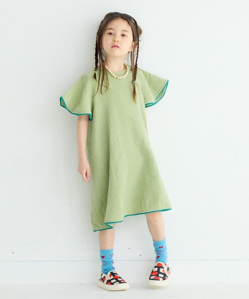 MARKEY'S(マーキーズ)の「Wガーゼベルスリーブワンピース(ワンピース・キッズ・ラベンダー/モスグリーン/ブラック・80/90/100/110/120/130/140/150)」の14枚目の写真