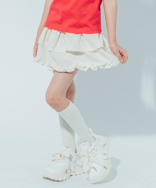 URBAN CHERRY（アーバンチェリー）の「フリルティアードスカート（スカート・キッズ・アイボリー/ブラック・110cm/120cm/130cm/140cm/150cm）」の2枚目の写真