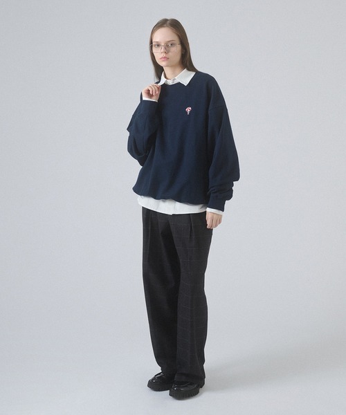 ONCILY(オンシェリー)の「ONE-POINT LOGO VOLUME SWEAT / ワンポイントロゴボリュームスウェット(スウェット・メンズ・ネイビー/ブラック/グレー・SMALL/MEDIUM/LARGE)」の12枚目の写真