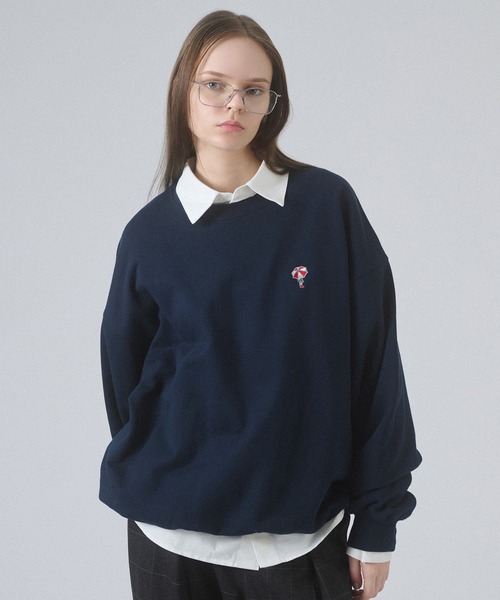 ONCILY(オンシェリー)の「ONE-POINT LOGO VOLUME SWEAT / ワンポイントロゴボリュームスウェット(スウェット・メンズ・ネイビー/ブラック/グレー・SMALL/MEDIUM/LARGE)」の9枚目の写真