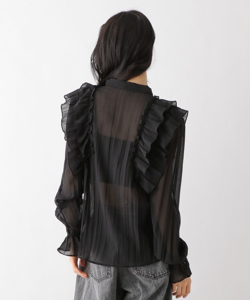 Heather(ヘザー)の「タイ付きプリーツフリルブラウス 328005(シャツ/ブラウス・レディース・ブラック/オフホワイト/ピンクベージュ・FREE)」の18枚目の写真