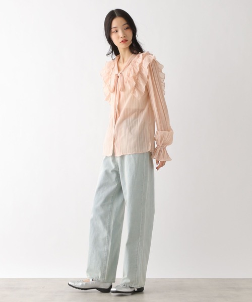 Heather(ヘザー)の「タイ付きプリーツフリルブラウス 328005(シャツ/ブラウス・レディース・ブラック/オフホワイト/ピンクベージュ・FREE)」の22枚目の写真