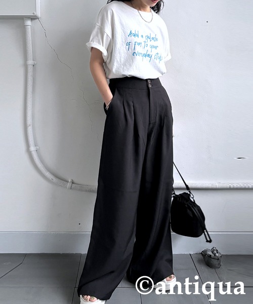 antiqua(アンティカ)の「手描き風ロゴTシャツ(Tシャツ/カットソー・レディース・グレー系その他/ブラック系その他/ホワイト系その他・ONE SIZE)」の13枚目の写真