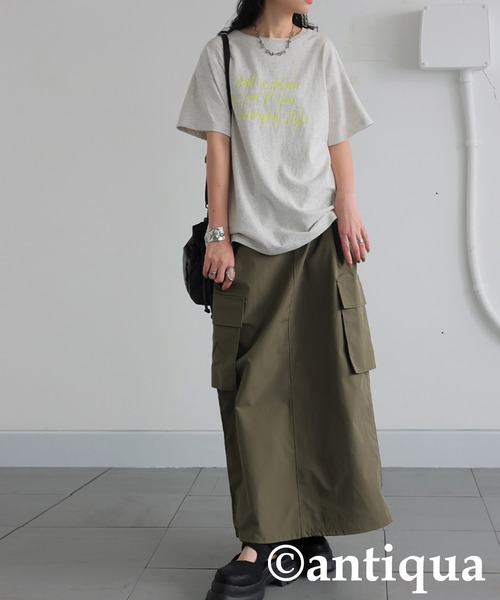 antiqua(アンティカ)の「手描き風ロゴTシャツ(Tシャツ/カットソー・レディース・グレー系その他/ブラック系その他/ホワイト系その他・ONE SIZE)」の20枚目の写真