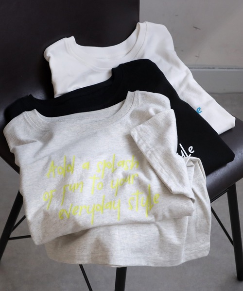 antiqua(アンティカ)の「手描き風ロゴTシャツ(Tシャツ/カットソー・レディース・グレー系その他/ブラック系その他/ホワイト系その他・ONE SIZE)」の22枚目の写真