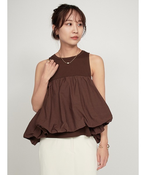 emmi（エミ）の「オフショルドッキングブラウス（シャツ/ブラウス・レディース・ブラック/ホワイト/ブラウン・FREE）」の3枚目の写真