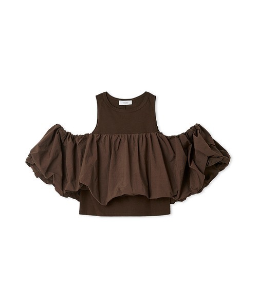 emmi（エミ）の「オフショルドッキングブラウス（シャツ/ブラウス・レディース・ブラック/ホワイト/ブラウン・FREE）」の22枚目の写真