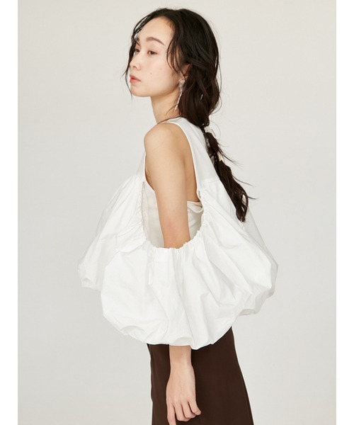 emmi（エミ）の「オフショルドッキングブラウス（シャツ/ブラウス・レディース・ブラック/ホワイト/ブラウン・FREE）」の7枚目の写真