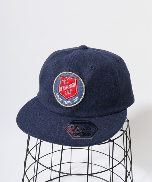 7Union(セブンユニオン)の「7UNION GOOD TURN DAY 6パネル ワッペン メルトン ベースボールキャップ(キャップ・メンズ・レッド/ネイビー/ブラック/グレー・FREE)」の1枚目の写真