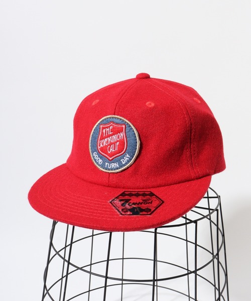 7Union(セブンユニオン)の「7UNION GOOD TURN DAY 6パネル ワッペン メルトン ベースボールキャップ(キャップ・メンズ・レッド/ネイビー/ブラック/グレー・FREE)」の4枚目の写真