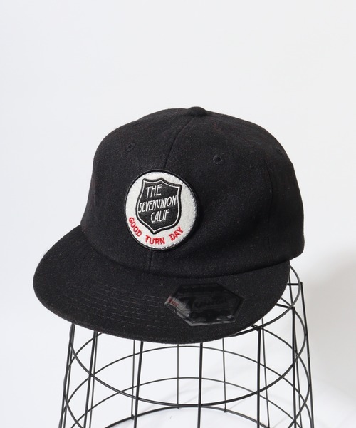7Union(セブンユニオン)の「7UNION GOOD TURN DAY 6パネル ワッペン メルトン ベースボールキャップ(キャップ・メンズ・レッド/ネイビー/ブラック/グレー・FREE)」の2枚目の写真