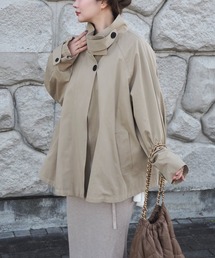 LAULEN（ローレン）の「stand collar A line coat /スタンドカラー 比翼 ラグランスリーブ Aライン コート（ステンカラーコート）」