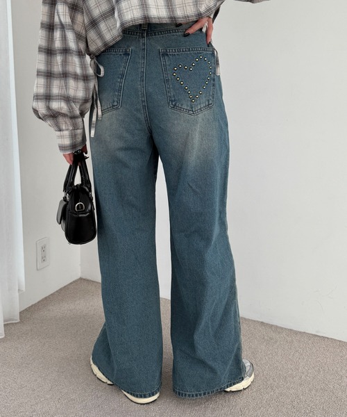 WEGO（ウィゴー）の「WEGO/モチーフデニムタックパンツ（デニムパンツ・レディース・ライトインディゴブルー/ブラック系2/スカイブルー/コバルトブルー・MEDIUM/SMALL）」の16枚目の写真