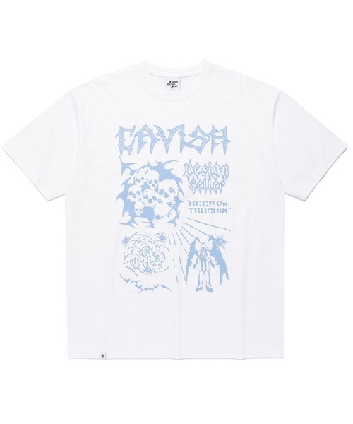 Cavish（カビシ）の「【UNISEX】CAVISH／TRUCKIN T（Tシャツ/カットソー・レディース・ホワイト/ブラック/チャコール・MEDIUM/LARGE）」の4枚目の写真