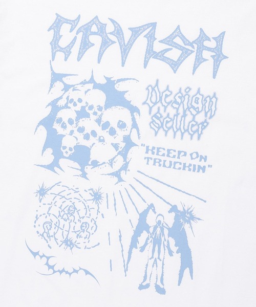 Cavish（カビシ）の「【UNISEX】CAVISH／TRUCKIN T（Tシャツ/カットソー・レディース・ホワイト/ブラック/チャコール・MEDIUM/LARGE）」の7枚目の写真