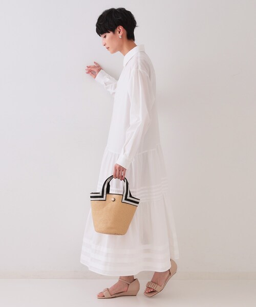 OPAQUE.CLIP（オペークドットクリップ）の「バスケット調デザインテープミニトートバッグ（トートバッグ・レディース・ブラック/ベージュ/シルバー・00）」の15枚目の写真