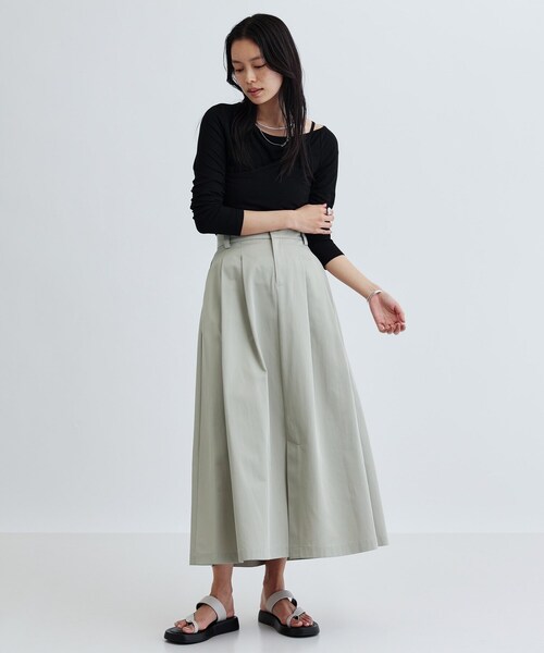 GALLEST（ギャレスト）の「チノマキシスカート（スカート・レディース・ライトグリーン/ベージュ・36/38/40）」の15枚目の写真