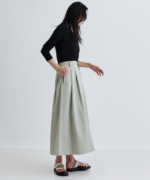 GALLEST（ギャレスト）の「チノマキシスカート（スカート・レディース・ライトグリーン/ベージュ・36/38/40）」の3枚目の写真