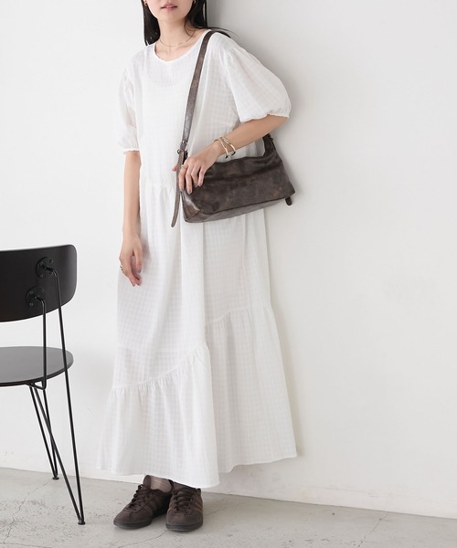 SALE】パフスリーブティアードワンピース – BLUE ONLINE